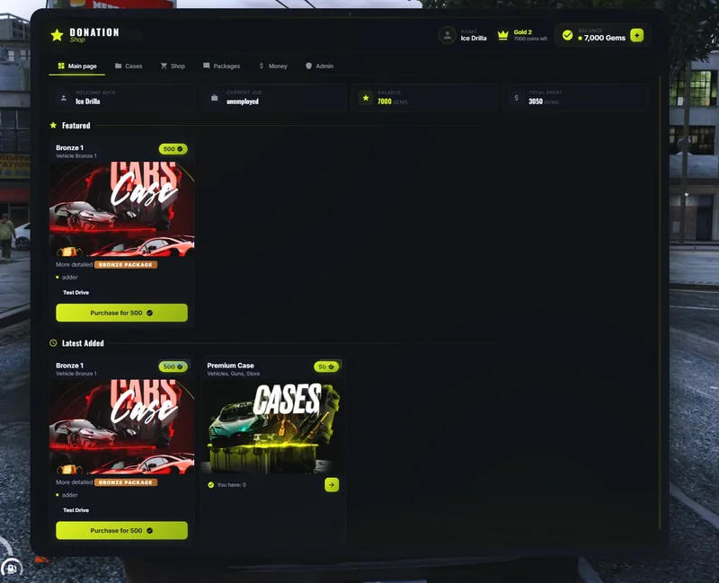 Custom In-Game Donation Menu project preview
